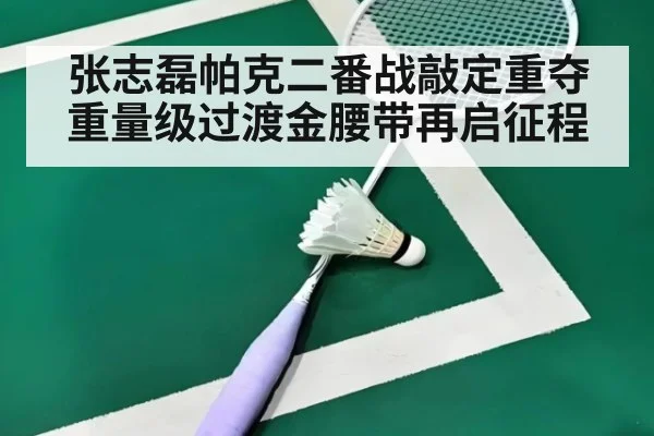张志磊帕克二番战敲定重夺重量级过渡金腰带再启征程